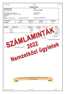 ONLINE SZÁMLAMINTÁK 2022 (Nemzetközi ügyletek) - CSAK A NAGY ÁFA megrendelése mellé (-1.500 Ft)